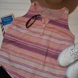 Sonoma Tank Stripped with Gingham Size Medium